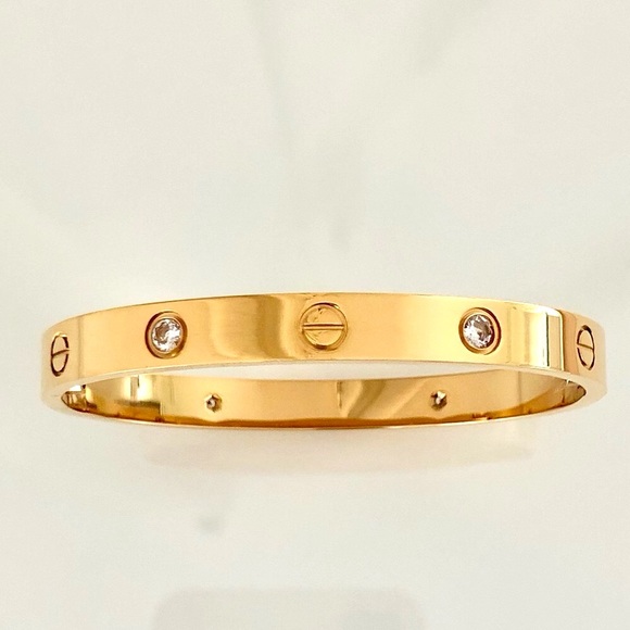 Gold Screw Classic Model Bracelet 4 Zirconia - Picture 7 of 9